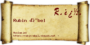 Rubin Ábel névjegykártya